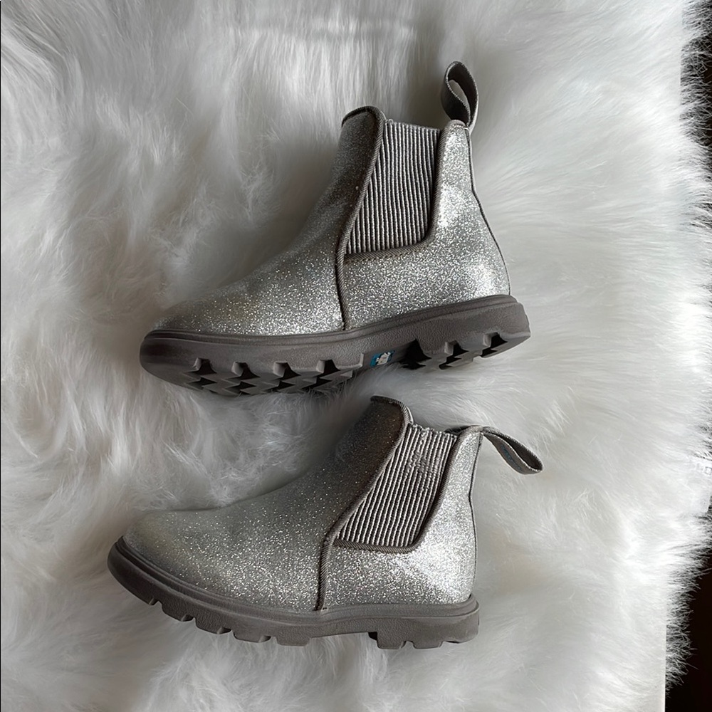 Native Shoes Kids Silver Glitter Chelsea Boots